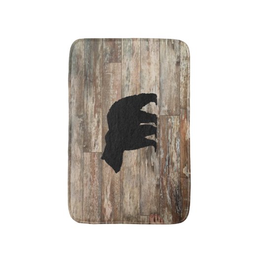 Zwart Beer Cabin Rustic Wood Bath Mat (Voorkant Verticaal)