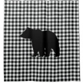 Zwart Beer Check Pattern Shower Curtain Douchegordijn (Voorkant)