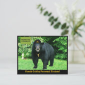 Zwart Beer - "Coach Cubby Personal Trainer!" Briefkaart (Staand voorkant)