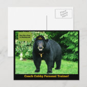Zwart Beer - "Coach Cubby Personal Trainer!" Briefkaart (Voorkant / Achterkant)