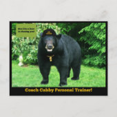 Zwart Beer - "Coach Cubby Personal Trainer!" Briefkaart (Voorkant)