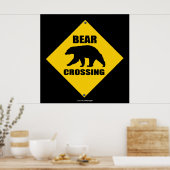 Zwart Beer CROSSING XING Road Sign Art poster (Keuken)