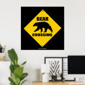 Zwart Beer CROSSING XING Road Sign Art poster (Thuiskantoor)