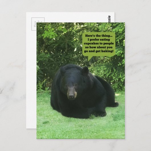 Zwart Beer - "Cubby Cupcake" Briefkaart (Voorkant / Achterkant)