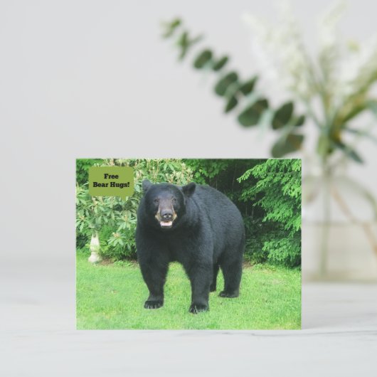 Zwart Beer - "Cubby Free Beer Hugs!" Briefkaart (Staand voorkant)