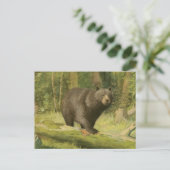 Zwart Beer dat op een boomstam steekt Briefkaart (Staand voorkant)