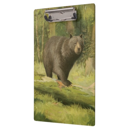 Zwart Beer dat op een boomstam steekt Klembord (Links)