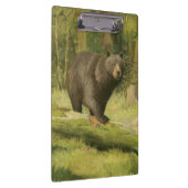 Zwart Beer dat op een boomstam steekt Klembord (Rechts)