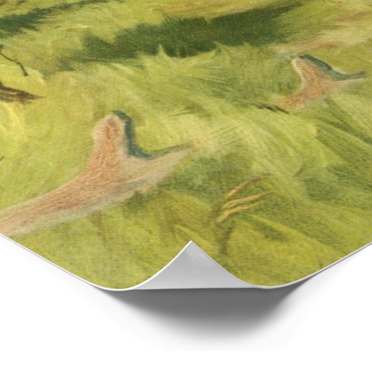 Zwart Beer dat op een boomstam steekt Poster (Hoek)