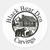 Zwart Beer Den Carvings sticker (Voorkant)