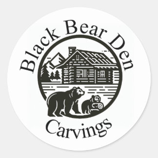 Zwart Beer Den Carvings sticker