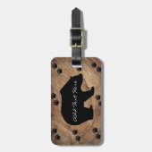 Zwart Beer en Beer poten Bagagelabel (Voorkant verticaal)