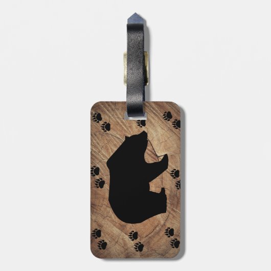 Zwart Beer en Beer poten Bagagelabel (Achterkant verticaal)