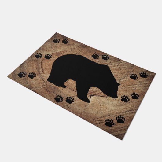 Zwart Beer en Beer poten Deurmat (Schuin)