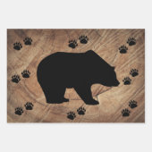 Zwart Beer en Beer poten Inpakpapier Vel (Voorkant 3)
