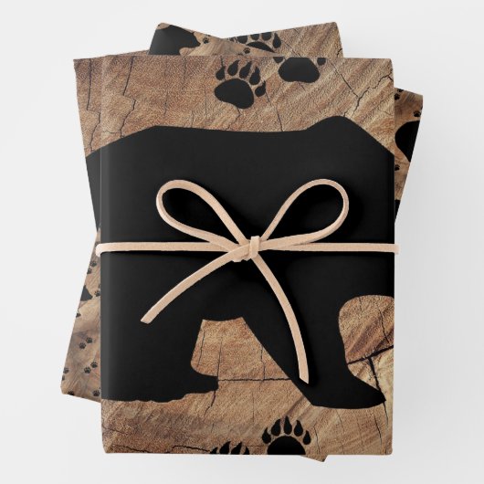 Zwart Beer en Beer poten Inpakpapier Vel (In situ)