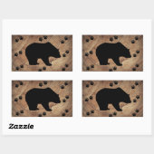 Zwart Beer en Beer poten Rechthoekige Sticker (Vel)