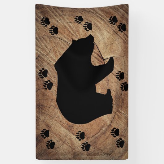 Zwart Beer en Beer poten Spandoek (Verticaal)