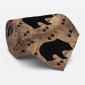 Zwart Beer en Beer poten Stropdas (Opgerold)