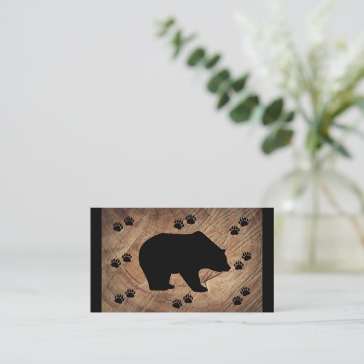 Zwart Beer en Beer poten Visitekaartje (Staand voorkant)