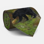 Zwart Beer en boswild Aarde Dag Necktie Stropdas (Opgerold)