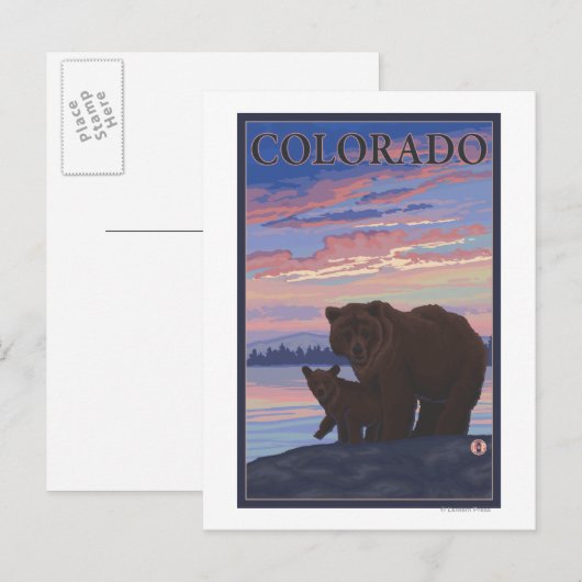 Zwart Beer en CubColorado Briefkaart (Voorkant / Achterkant)