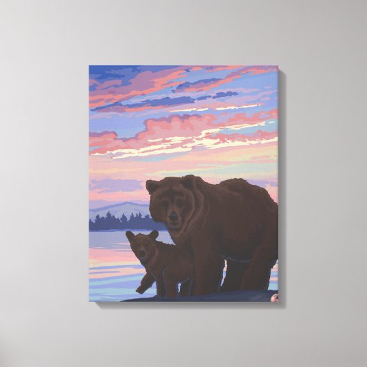 Zwart Beer en CubColorado Canvas Afdruk (Voorkant)
