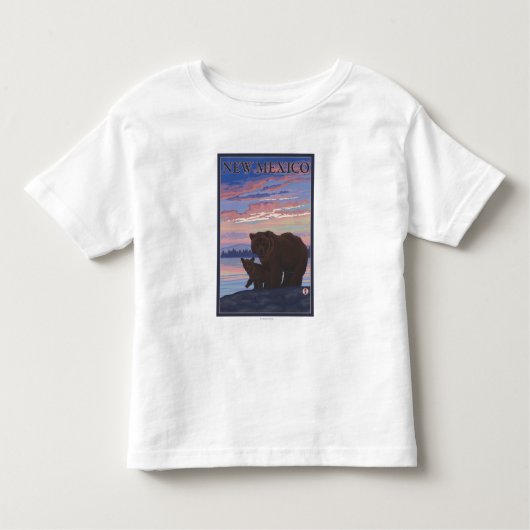 Zwart Beer en CubNew Mexico Kinder Shirts (Voorkant)