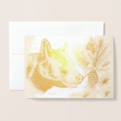 Zwart Beer en kerstboom Folie Kaarten (Voorkant met envelop)