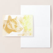 Zwart Beer en kerstboom Folie Kaarten (Display)