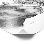 Zwart Beer en kerstboom Foto Afdruk (Hoek)