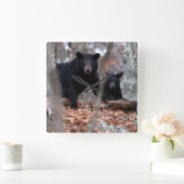 Zwart Beer en kubusklok Vierkante Klok (Huis)