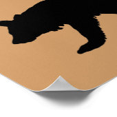 Zwart Beer en kubussen Silhouette Poster (Hoek)