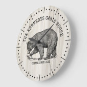 Zwart Beer Familienaam Natuurlijke Houten Cabin Ho Grote Klok (Hoek)