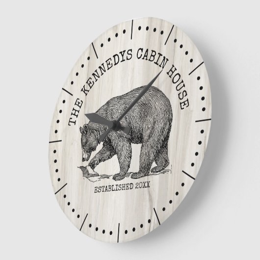 Zwart Beer Familienaam Natuurlijke Houten Cabin Ho Grote Klok (Hoek)