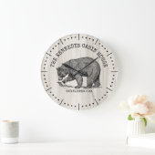 Zwart Beer Familienaam Natuurlijke Houten Cabin Ho Grote Klok (Huis)