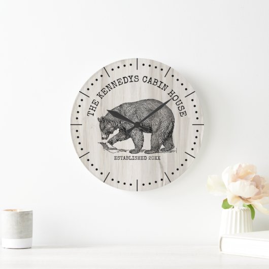 Zwart Beer Familienaam Natuurlijke Houten Cabin Ho Grote Klok (Huis)