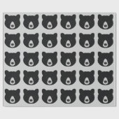 Zwart Beer gezicht Cadeaupapier (Vlak)