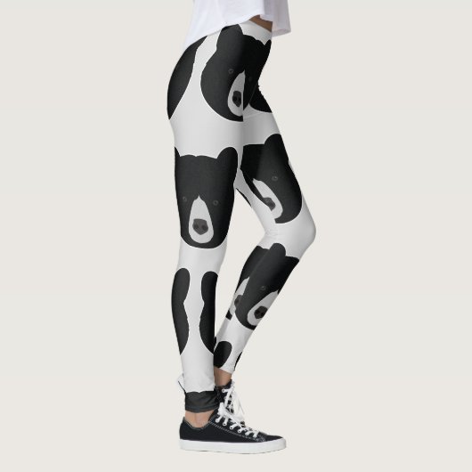 Zwart Beer gezicht Leggings (Rechts)
