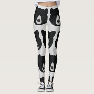 Zwart Beer gezicht Leggings