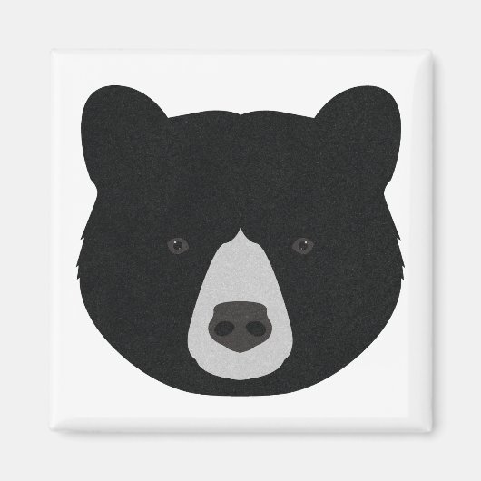 Zwart Beer gezicht Magneet (Voorkant)