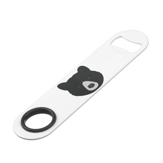 Zwart Beer gezicht Speed Flessenopener (Voorkant Gekanteld)