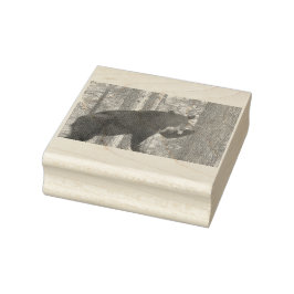 Zwart Beer Houten Rubber Stamp Rubberstempel