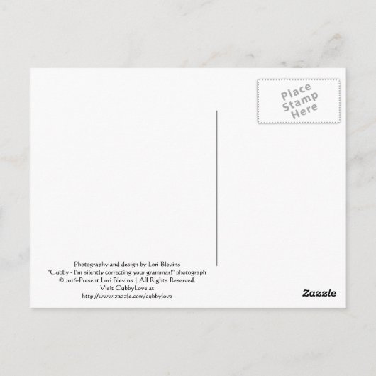 Zwart Beer - "Ik corrigeer je grammatica in stilte Briefkaart (Achterkant)