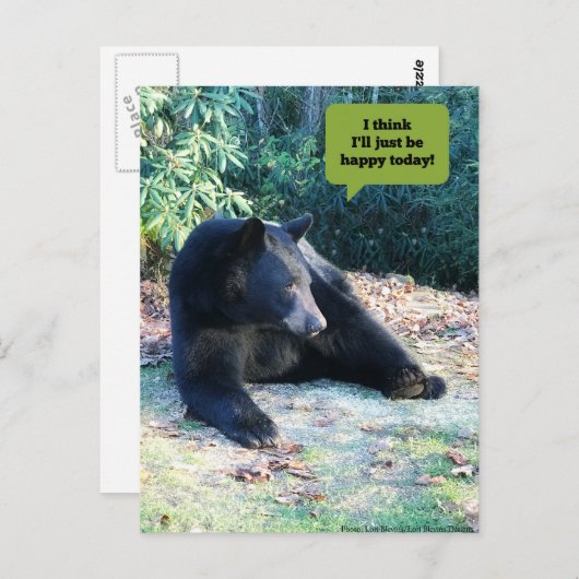 Zwart Beer - "Ik denk dat ik gewoon blij zal zijn Briefkaart (Voorkant / Achterkant)