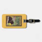 Zwart Beer in bosscène Vintage Travel Bagagelabel (Voorkant horizontaal)
