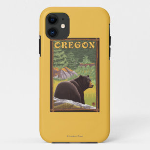 Zwart Beer in bosscène Vintage Travel iPhone 11 Hoesje