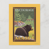 Zwart Beer in de bosbouw - Anchorage, Alaska Briefkaart (Voorkant)