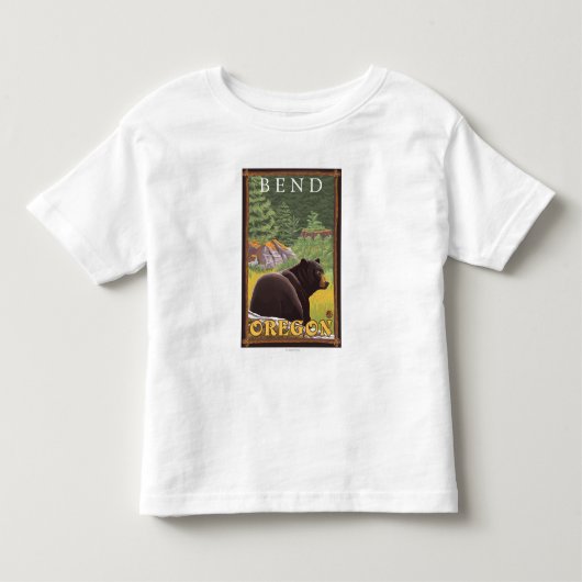 Zwart Beer in de bosbouw - Bot, oregon Kinder Shirts (Voorkant)