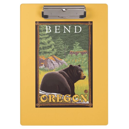 Zwart Beer in de bosbouw - Bot, oregon Klembord (Voorkant)